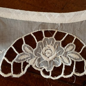 Three French Antique Embroidery on Cambric? Collars / Three Delightful Victorian Collars in Various Styles / 1900s Romantic Collars image 4