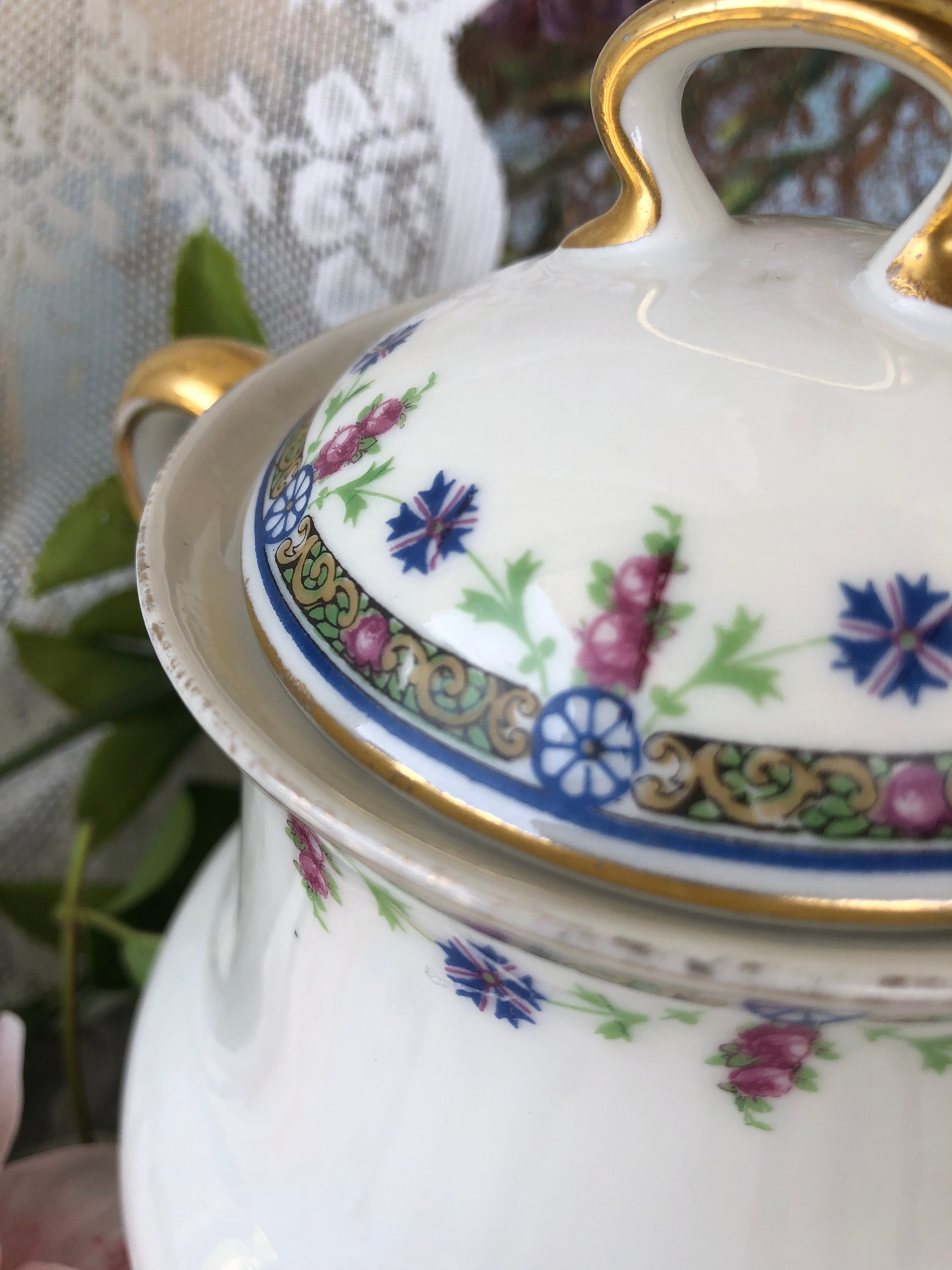 フランス製ヴィンテージ リモージュ磁器製シュガーポット