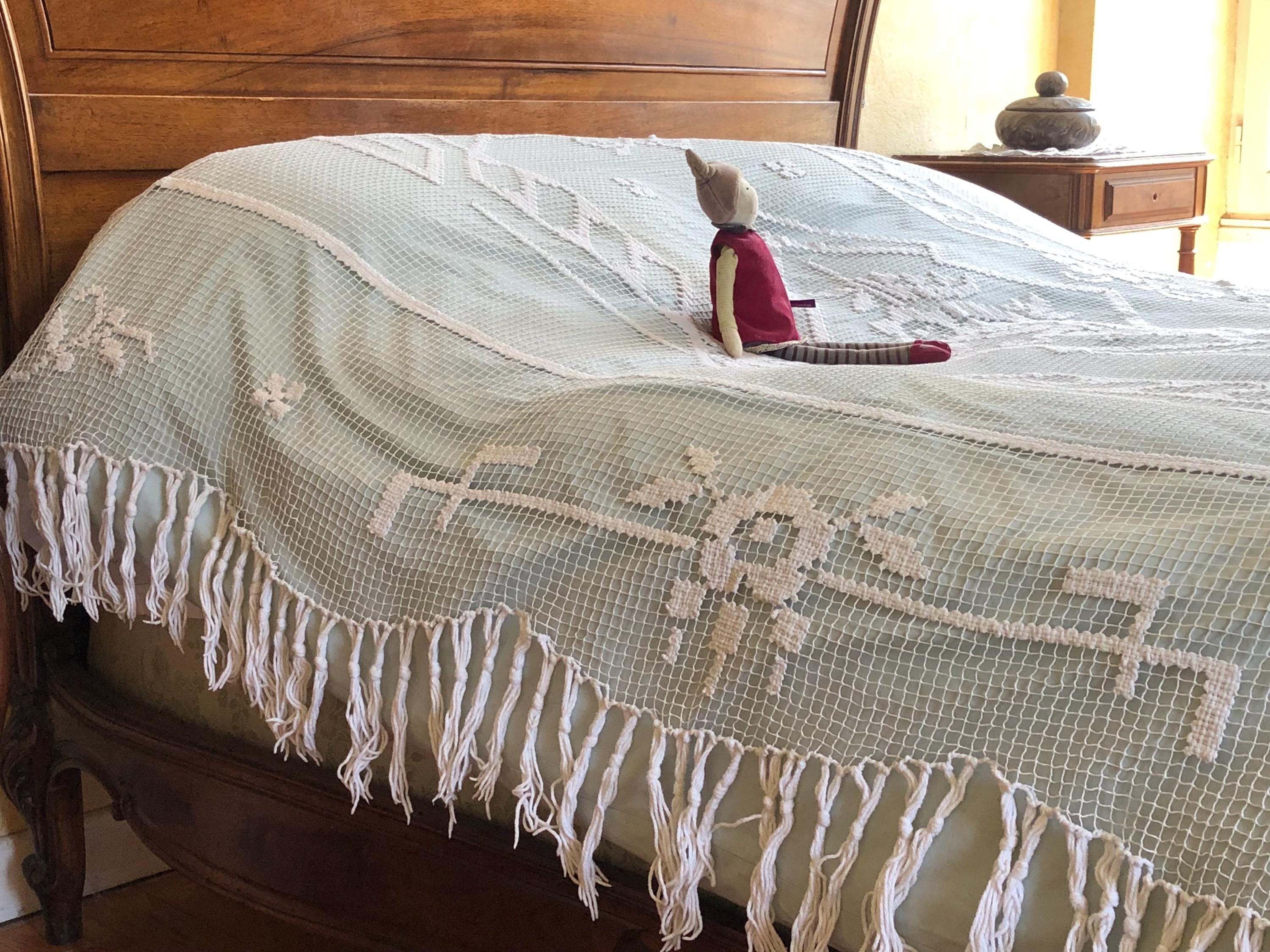 カーテン 1910s French Filet Lace Bed Cover 1910s French Filet Lace Bed Cover カーテン
