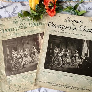 Two French Antique &quot;Journal des Ouvrages de Dames&quot; Magazines from 1911 / French Journals Showcasing Dressmaking, Embroidery etc