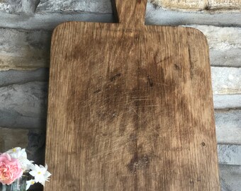 Large Heavy French Antique Wooden Hand Made Chopping Board / Wonderful Old French Farmhouse Cutting Board for Use & Display / Lovely Patina