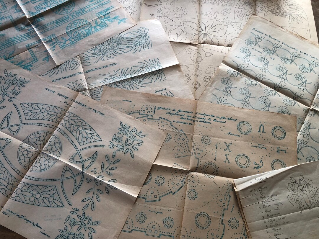 Set of Seven Embroidery & Sewing Patterns From the Early 1920s / Unique ...