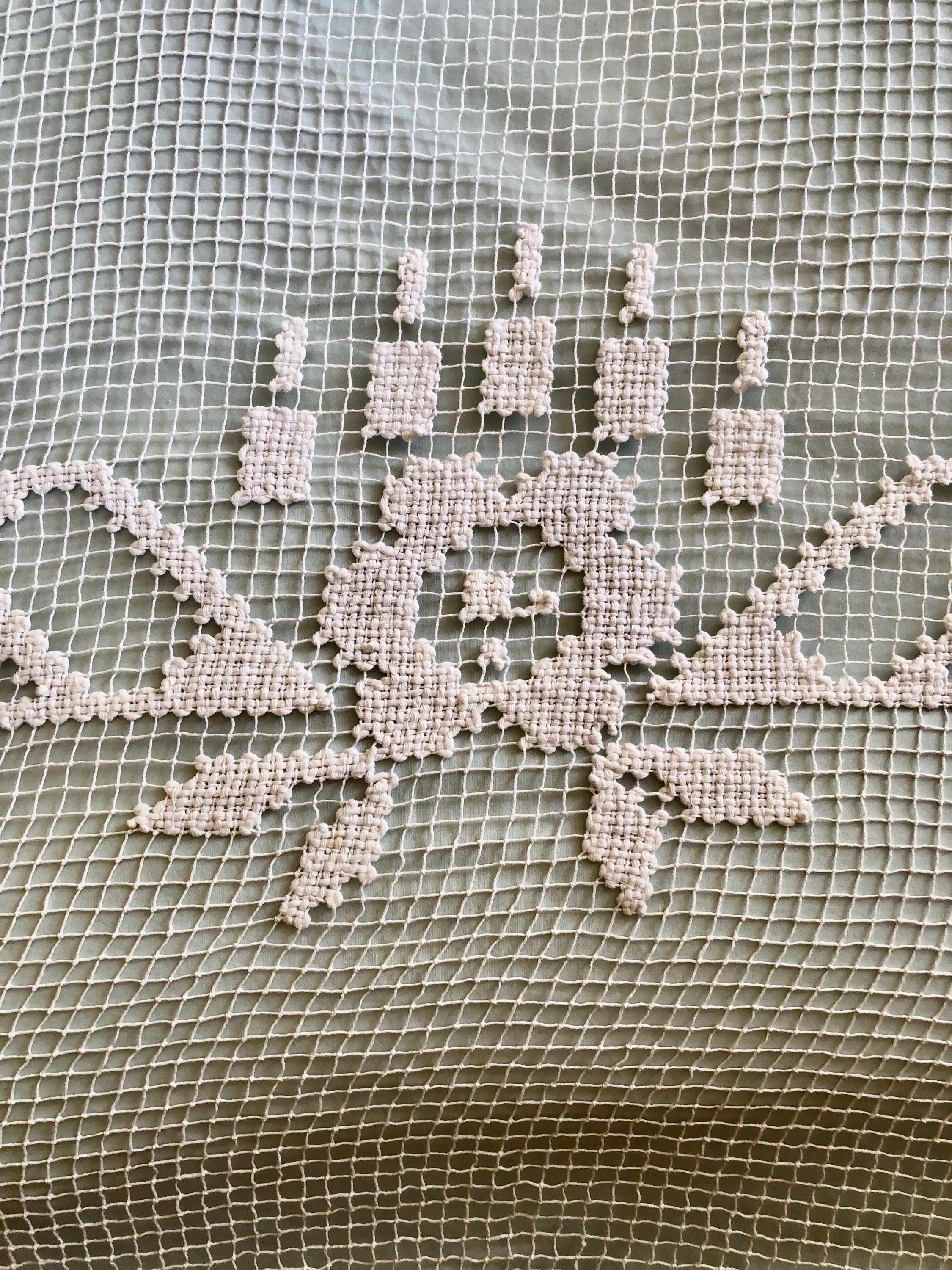 人気商品は French Antique White Cotton Embroidery on Filet Net カーテン