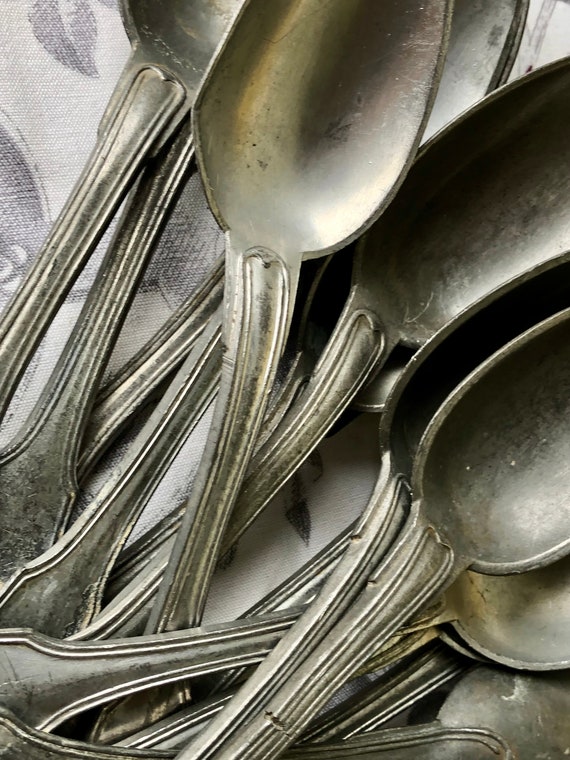 18世紀フランススプーン オランダ 18世紀 ピュータースプーン 錫製 17.9cm Pewter spoon