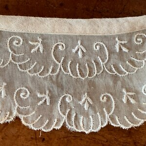 Three French Antique Embroidery on Cambric? Collars / Three Delightful Victorian Collars in Various Styles / 1900s Romantic Collars image 5