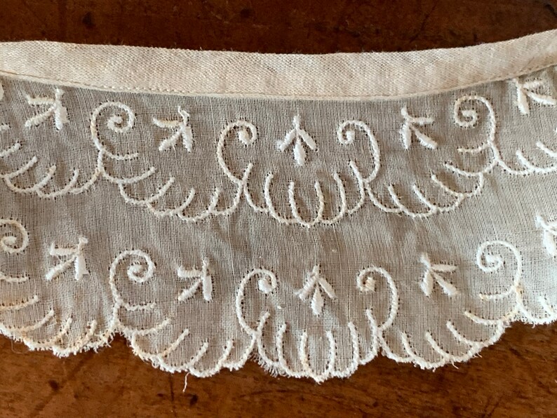 Three French Antique Embroidery on Cambric? Collars / Three Delightful Victorian Collars in Various Styles / 1900s Romantic Collars image 5