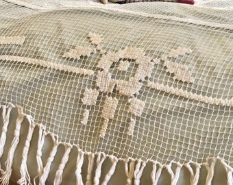 カーテン 1910s French Filet Lace Bed Cover 1910s French Filet Lace Bed Cover カーテン