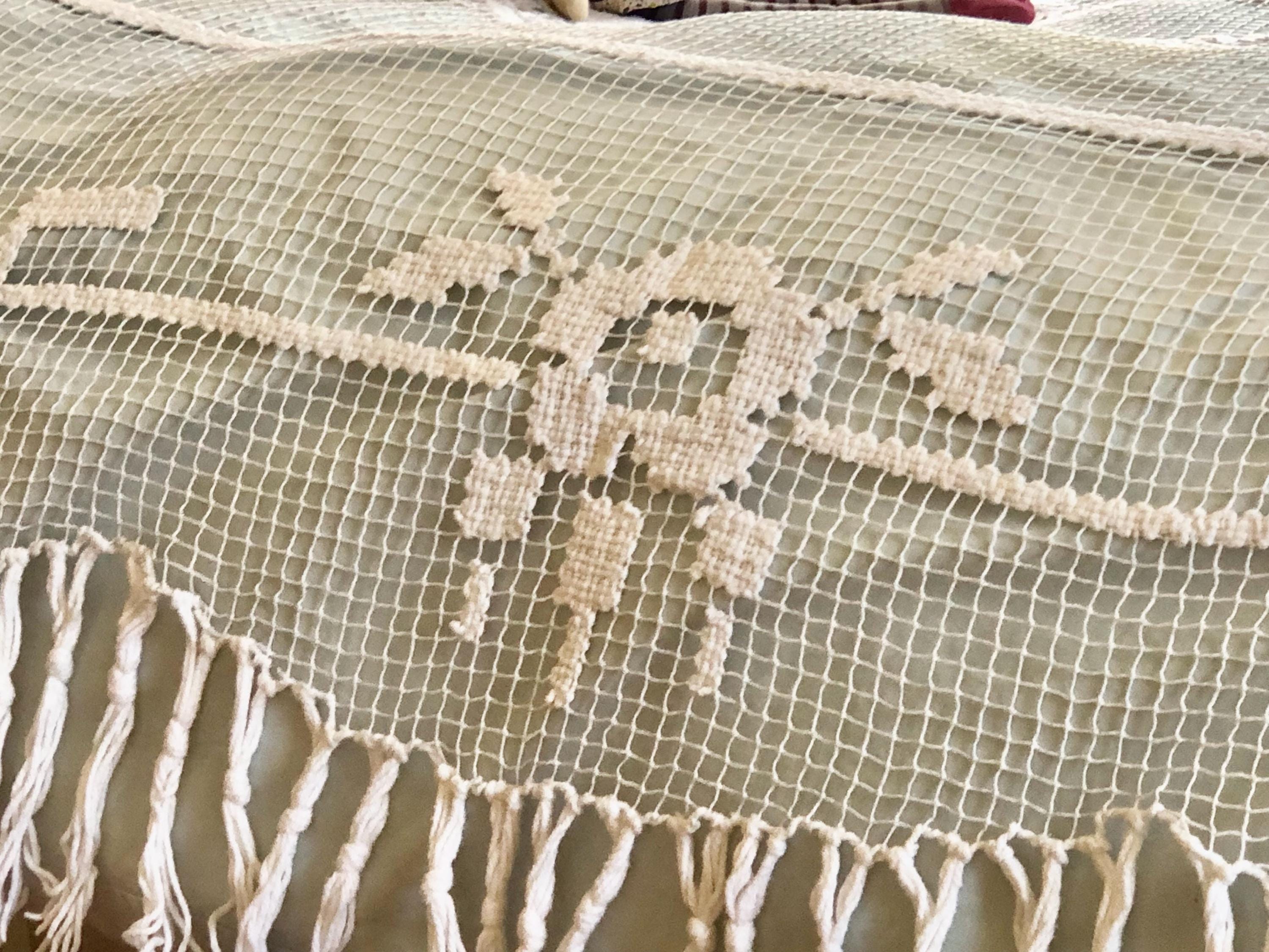 カーテン 1910s French Filet Lace Bed Cover カーテン 1910s French Filet Lace Bed Cover カーテン 1910s