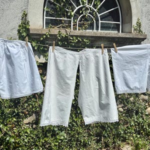 Set of Three French Antique Bloomers From Paris / Beautiful Embroidery Detailing and Lace /  Bundle of Victorian and 1920s Bloomers/Knickers