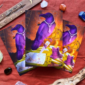 The Witch&#39;s Loyal Familiar | Illustrated Art Print | Mini Art Print (A6) Available | Spooky Season Series