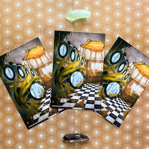 Berry&#39;s Laundromat | Illustrated Art Print | Mini Art Print (A6) Available | Overgrown post-apocalyptic Laundromat | Landscape series
