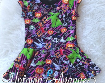 Nightmares on Main Street Peplum - MNSSHP peplum - Disney Halloween - girl, baby toddler Halloween outfit - Mickey, Minnie outfit - spooky