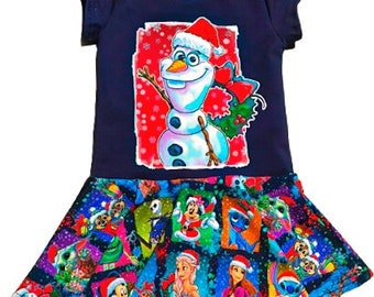 Olaf Christmas peplum - Minnie Mouse peplum - Disney Christmas - péplum congelé - congelé 2 - fille, bébé peplum - tunique Disney - haut de Noël