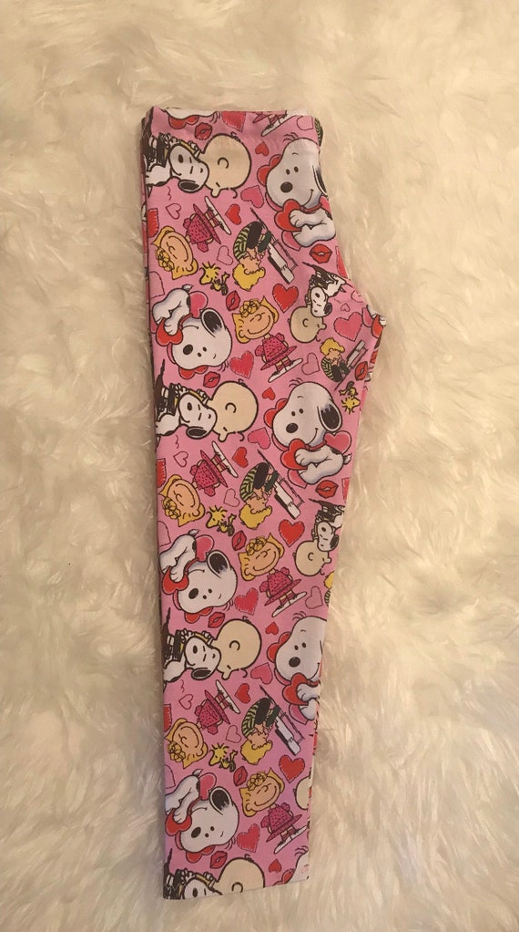 Peanuts Inspired Valentine's Leggings Snoopy Leggings Etsy