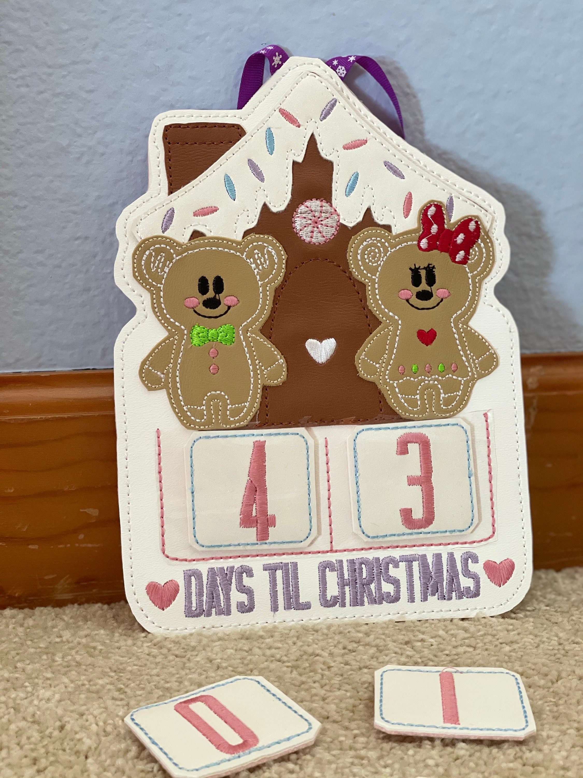 Christmas Mickey Gingerbread Countdown Disney countdown Etsy