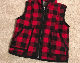 Buffalo Plaid Vest // Check Quilted Toddler Vest