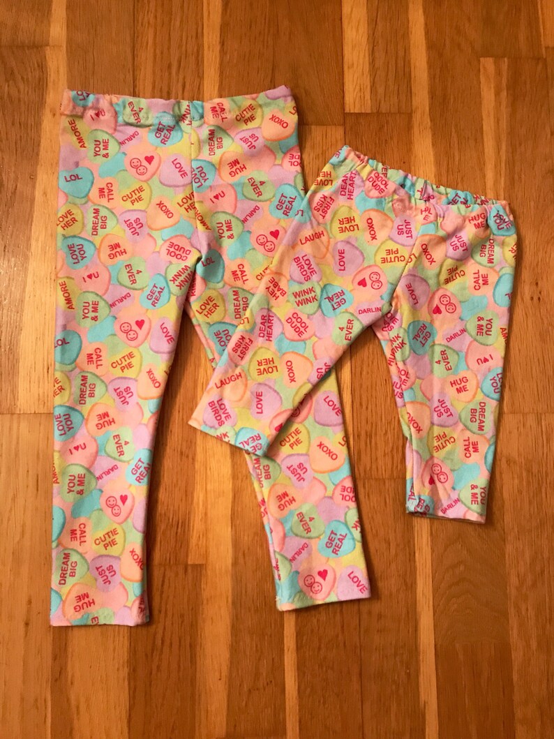 Valentines leggings baby girl organic leggings baby girl Valentine's Day Candy Leggings hearts birthday | Etsy