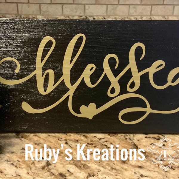 Blessed Sign, Wreath Sign, Fall, Thanksgiving, Wall Decor, Front Door, Home Decor, Everyday Sign, Wreath Attachment