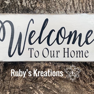Welcome To Our Home Sign, Welcome Sign, Wreath Sign, Farmhouse Sign, Everyday, Wood Sign, Wall Decor, Rustic, Home Decor, Front Door