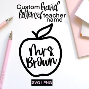 Custom teacher name svg, apple name svg, personalized svg, custom name svg, teacher gift svg, personalized teacher name svg, teacher svg