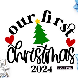 Unser erstes Weihnachten 2024 svg, erstes Weihnachten svg, Weihnachtsverzierung svg, verheiratete Weihnachtsverzierung svg, Hand beschriftet svg, Weihnachtss svg