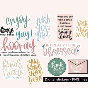 Digital stickers for small business PNG only , digital packaging stickers, digital stickers PNG files, small business packaging stickers png
