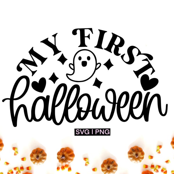 My first halloween svg, baby halloween svg, 1st halloween svg, halloween shirt svg, halloween outfit svg, hand lettered svg, baby bib svg