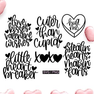 Valentine baby SVG bundle, baby valentine svg, kids valentine svg, plus mignon que cupidon svg, petit briseur de cœur svg, handlettered svg, xoxo svg