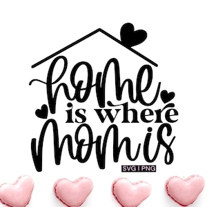 Home is where mom is svg, muttertag svg, muttertag svg, mama svg, geschenk für mama svg, familie svg, hand lettered svg, mom quote svg, png