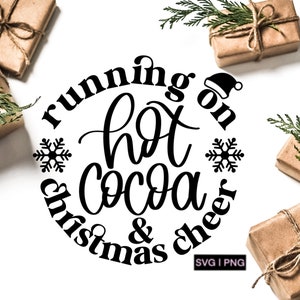 Lopen op warme chocolademelk en kerst cheer svg, kerst mok svg, kerst shirt svg, kerst drankje svg, handlettered svg, kerstmis svg
