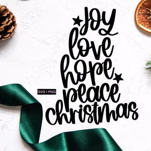 Alegría amor esperanza paz navidad svg, signo de navidad svg, decoración de navidad svg, palabras de navidad svg, taza de navidad svg, camisa de navidad svg, png