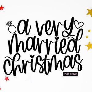 Ein sehr verheiratetes Weihnachtssvg, Paar Ornament svg, erste Weihnachten als Mr und Mrs svg, Winter Hochzeit svg, Paar Weihnachtsshirt svg, png