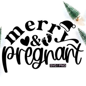 Joyeux et enceinte svg, annonce de grossesse de Noël svg, maman de Noël svg, enceinte de Noël svg, bébé de Noël svg, nouvelle maman svg, png
