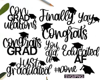 Graduation cake topper svg bundle, graduation svg bundle, congrats grad svg, finally graduated svg,graduation decor svg,graduation party svg