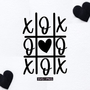 Xoxo tic tac toe svg, saint-Valentin svg, saint-Valentin tic tac toe svg, câlins et baisers svg, cœur de la Saint-Valentin svg, cadeau de la Saint-Valentin svg, png