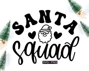Santa squad svg, christmas shirt svg, santa sweater svg, santa crew svg, family christmas svg, hand lettered svg, christmas crew svg, png