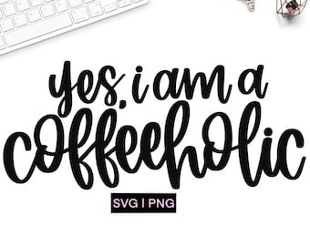 Coffeeholic svg, coffee lover svg, coffee svg, coffee mug svg, handlettered svg, svg file for cricut, coffee obsessed svg, coffee tshirt svg