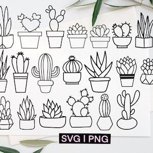 Sukkulenten Clipart, Sukkulenten svg-Bundle, Kaktus-Svg-Bundle, Kakteen-Svg, Zimmerpflanzen-Svg, Handgezeichnete SVG, SVG-Dateien für Cricut, Pflanzen svg