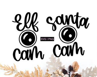 Elf cam svg, Santa cam svg, christmas ornament svg, funny christmas svg, hand lettered svg, santa watch svg, elf watch svg, christmas svg