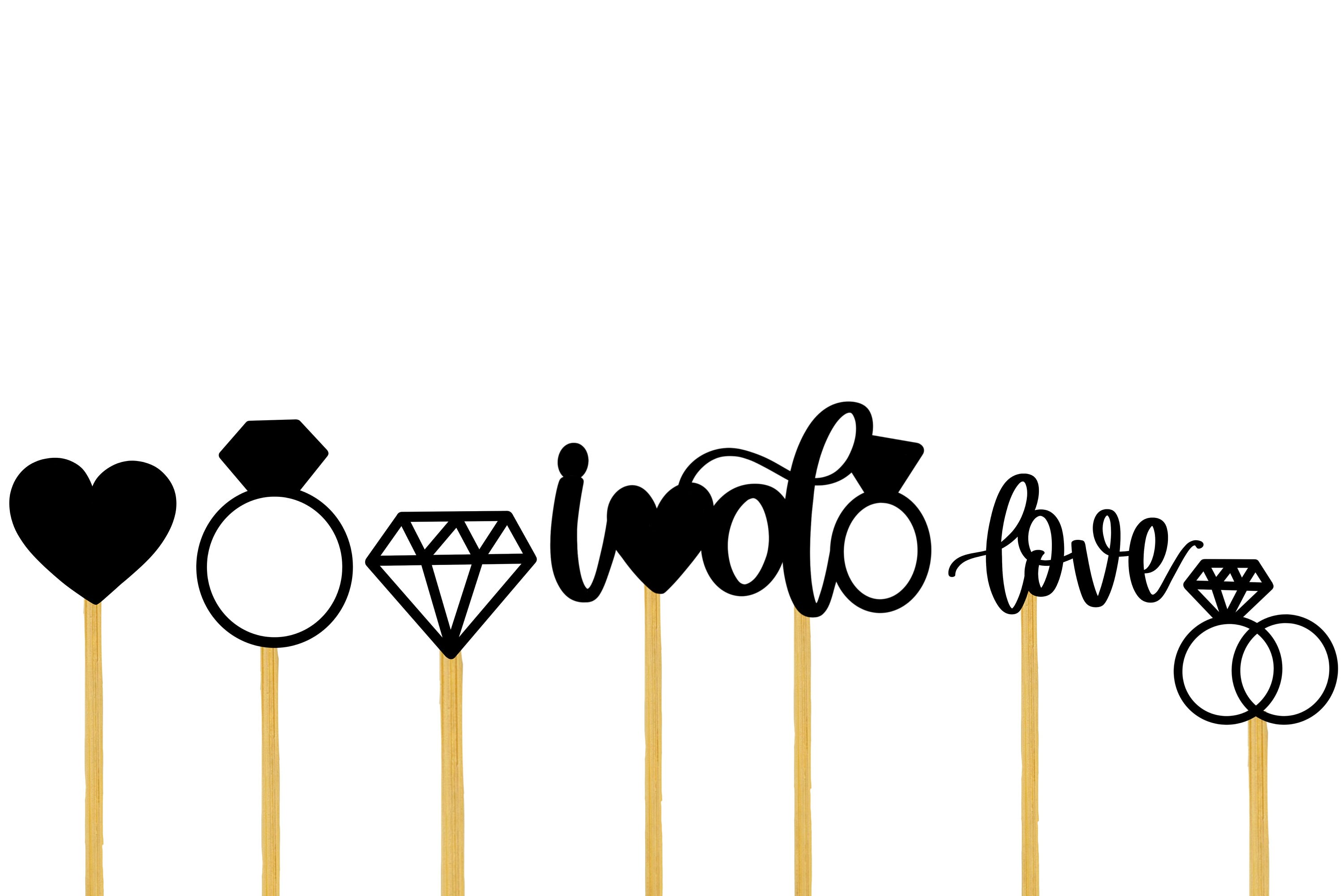 Wedding Cupcake Topper Svg Wedding Clipart Svg I Do Cake Etsy