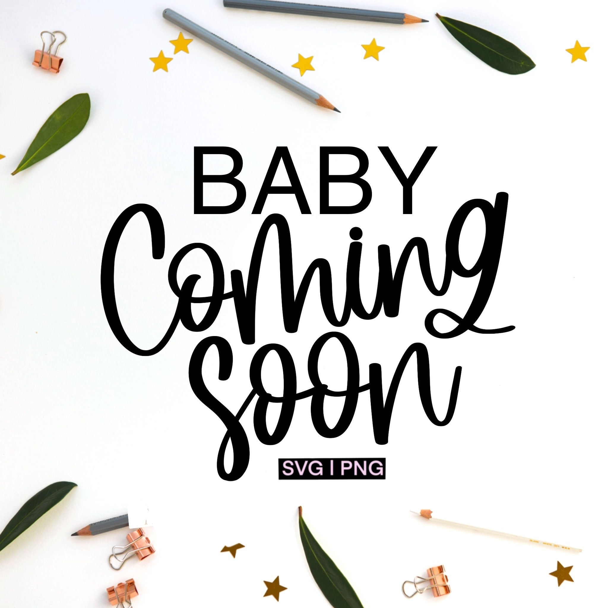 Baby coming soon svg baby aankondiging svg zwangerschap Etsy