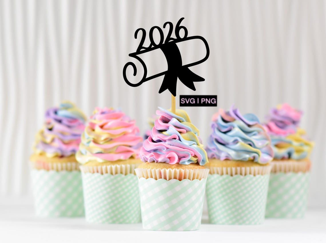 Class of 2026 SVG PNG | Graduation Diploma Design | Grad Cake Topper ...