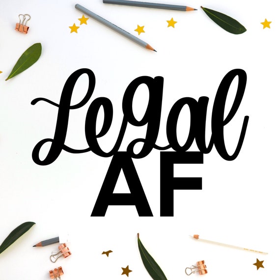 Gyufise 'Legal AF' 21st Birthday Cake Topper - Finally 21, Black Glitter, Pre-Assembled With Sticks