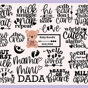 Baby svg Bundle, lustige Baby svg, Neugeborene svg, Baby Mädchen svg, Baby junge svg, Baby Zitate svg, Baby-Dusche svg, Kinderzimmer Dekor svg, niedliche Baby svg