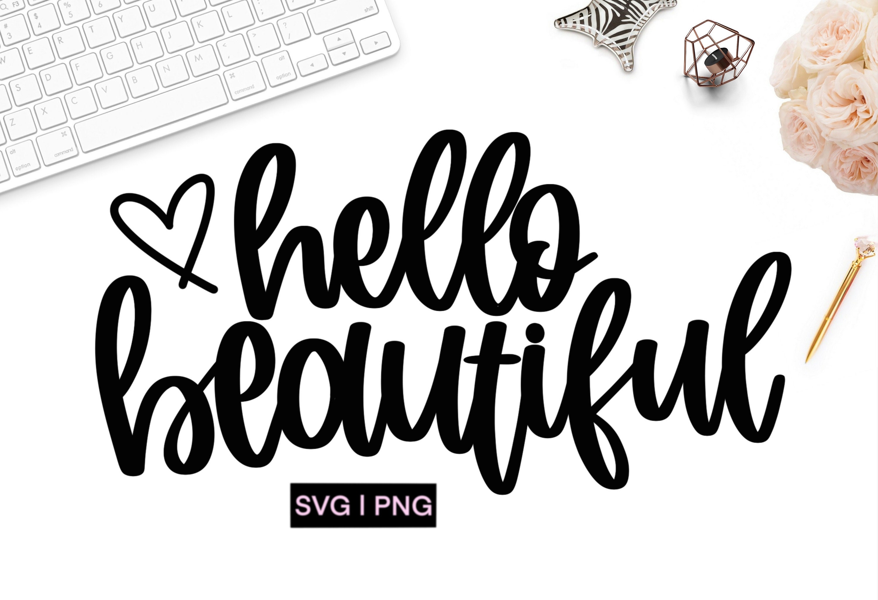 Hello beautiful svg makeup bag svg hello gorgeous svg | Etsy