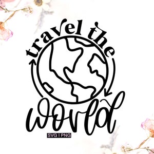 Voyagez dans le monde svg, aventure svg, carte du monde svg, citation de voyage svg, amour de voyager svg, mode voyage svg, wanderlust svg, chemise de vacances svg