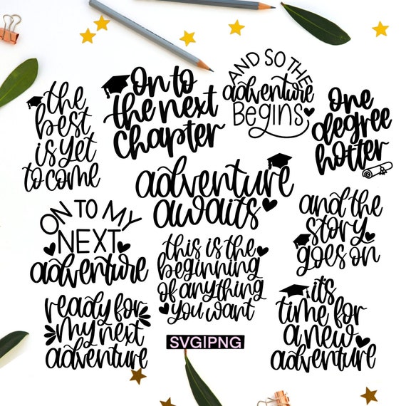 Graduation quote svg bundle, grad cap quotes svg, graduation shirt svg, graduation card svg, graduation gift svg, handlettered svg, grad svg