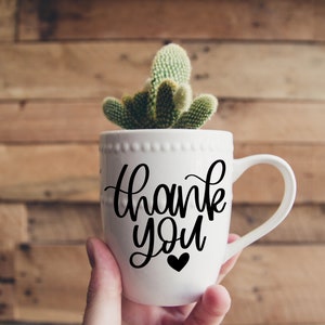 Thank you svg, thank you card svg, thank you heart svg, thank you clipart svg, hand lettered svg, thank you cut file, small business svg Bild 2