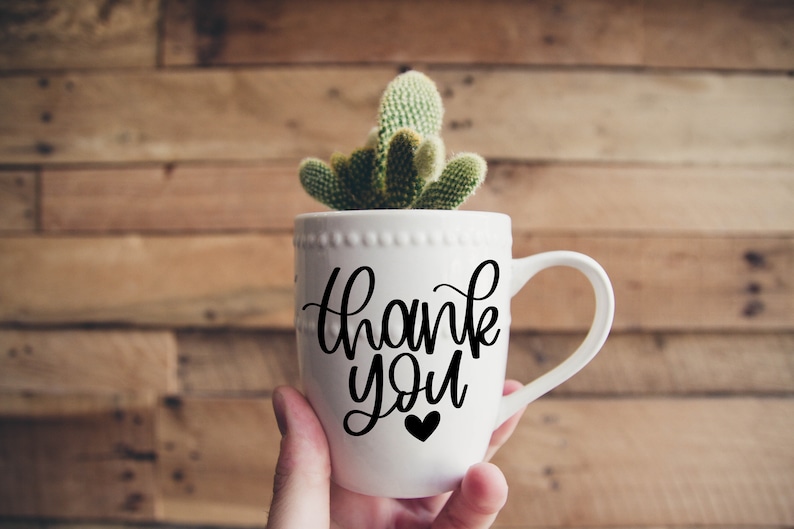 Thank you svg, thank you card svg, thank you heart svg, thank you clipart svg, hand lettered svg, thank you cut file, small business svg Bild 2