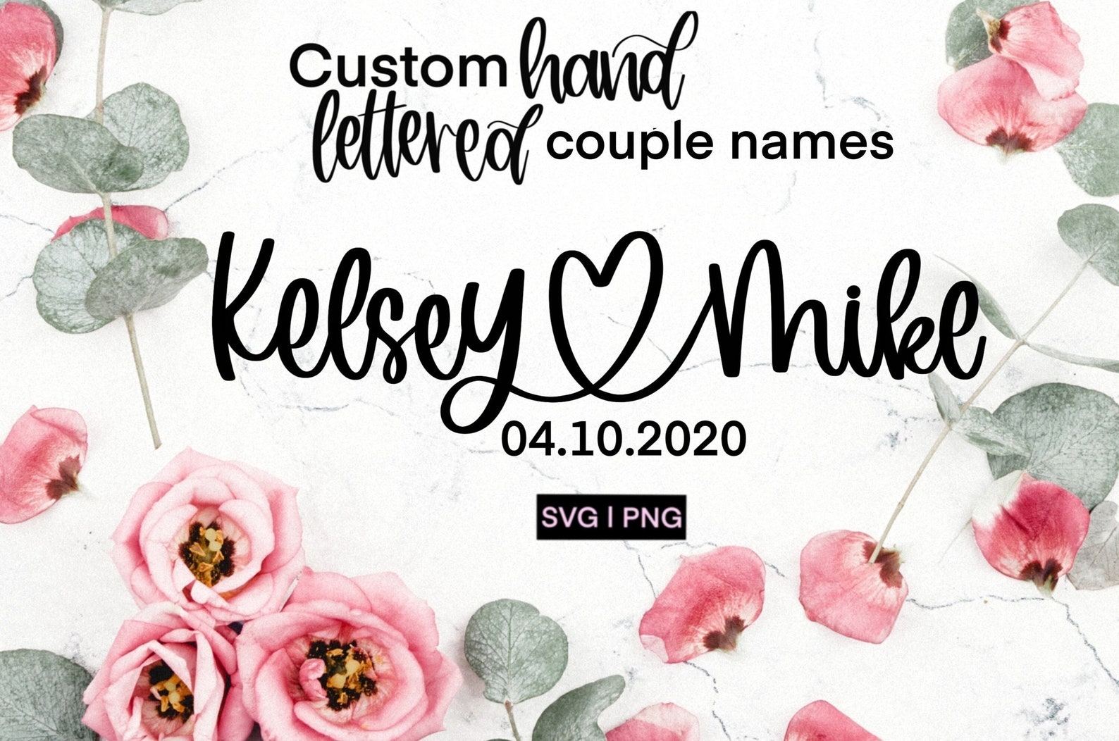 Custom Names Svg Couple Names With Heart Svg Wedding Gift Etsy Canada